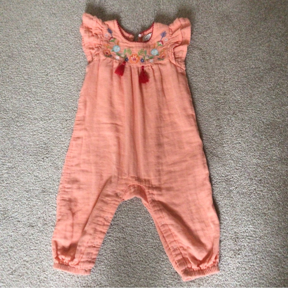 “SOLD”  “PEEK” BABY GIRLS EMBROIDERY & TASSELS COVERALL- 18-24 MONTHS - Picture 6 of 9